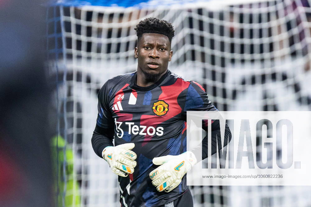 Olympique Lyonnais v Manchester United, ManU - UEFA Europa League 2024 25 Quarter Final First Leg Andre Onana of Manchester United plays during the UEFA Europa League quarter-final first leg match between Olympique Lyonnais and Manchester United at the Parc Olympique Lyonnais Groupama Stadium. Decines-Charpieu France