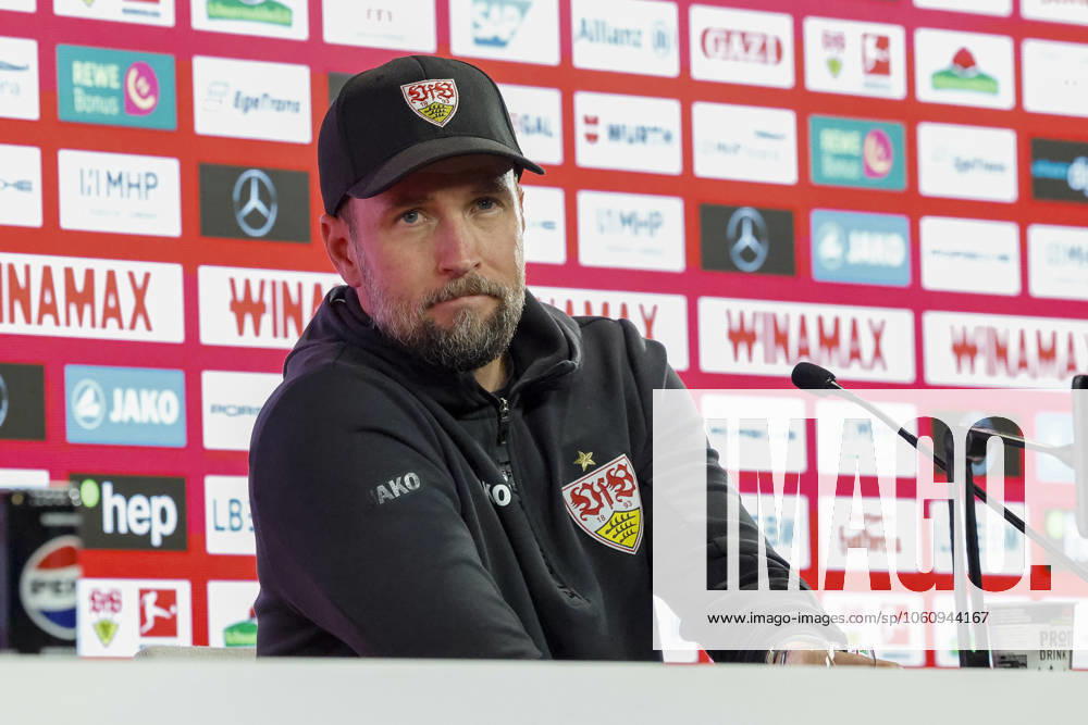 Sebastian Hoeneß, Hoeness VfB Stuttgart, Coach at the press conference , Germany, Football, 1 Bundesliga, Matchday 29, 2024 2025, VfB Stuttgart vs SV Werder Bremen, 13 04 2025, MHP Arena, Stuttgart, Germany DFL REGULATIONS PROHIBIT ANY USE OF PHOTOGRAPHS AS IMAGE SEQUENCES AND OR QUASI VIDEO Stuttgart MHP Arena Baden Württemberg Germany
