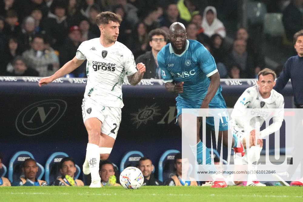 NAPLES, ITALY - APRIL14: Romelu Lukaku of SSC Napoli during the Serie A match between SSC Napoli and Empoli FC at Stadio Diego Armando Maradona on April 14, 2025 in Naples, Italy