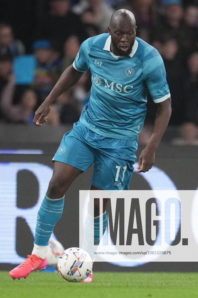 NAPLES, ITALY - APRIL14: Romelu Lukaku of SSC Napoli during the Serie A match between SSC Napoli and Empoli FC at Stadio Diego Armando Maradona on April 14, 2025 in Naples, Italy