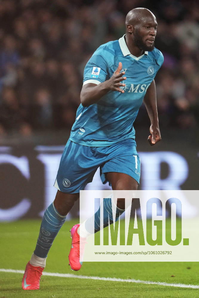 NAPLES, ITALY - APRIL14: Romelu Lukaku of SSC Napoli during the Serie A match between SSC Napoli and Empoli FC at Stadio Diego Armando Maradona on April 14, 2025 in Naples, Italy