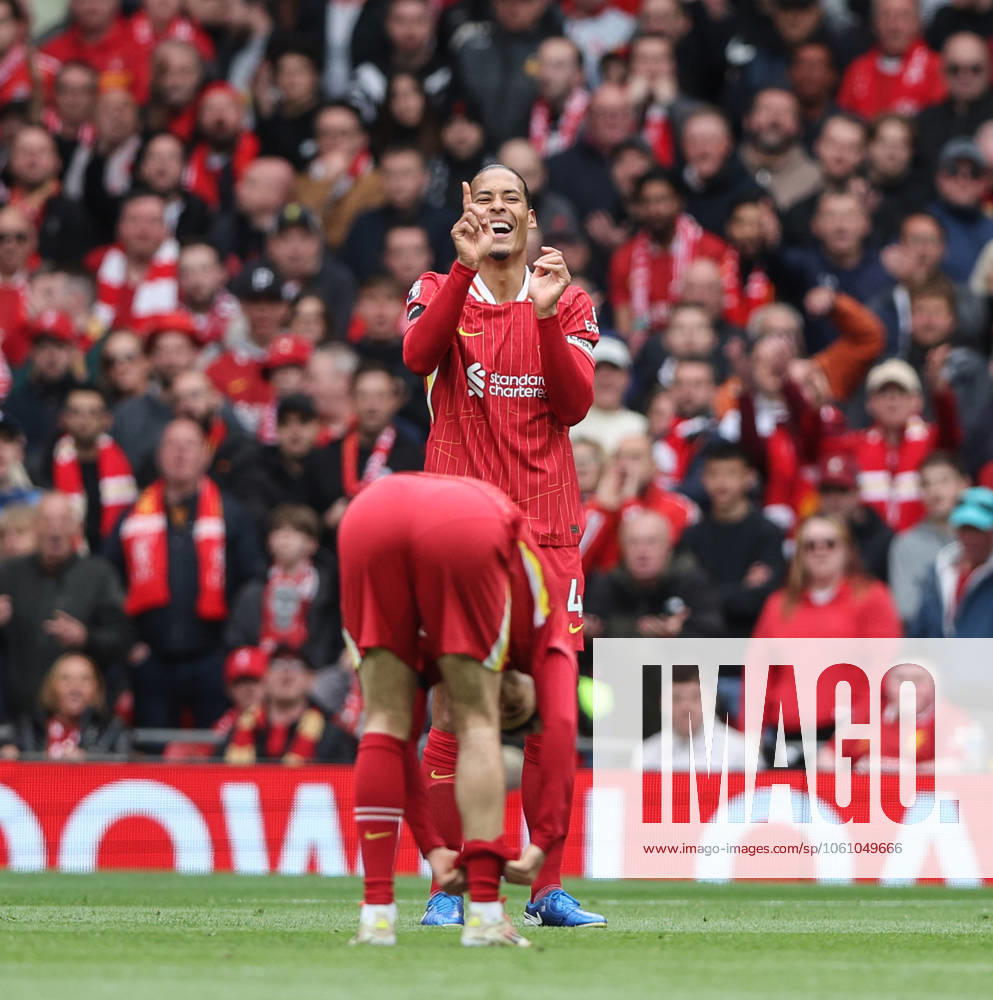 Liverpool v West Ham United Premier League 13.04.2025. Liverpool v West Ham United, Premier League, Anfield, Liverpool. Virgil Van Dijk.