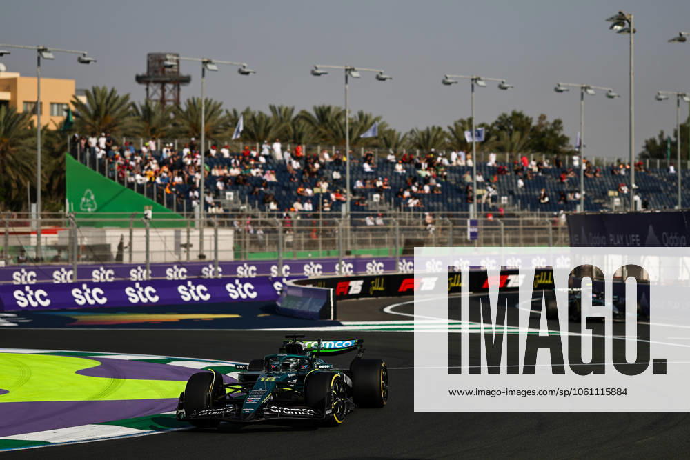 F1 Grand Prix Of Saudi Arabia: Practice Lance Stroll of Canada drives the (18) Aston Martin AMR25 Mercedes during the first practice ahead of the F1 Grand Prix of Saudi Arabia at Jeddah Corniche Circuit in Jeddah, Saudi Arabia, on April 18, 2025. Jeddah Mecca Saudi Arabia
