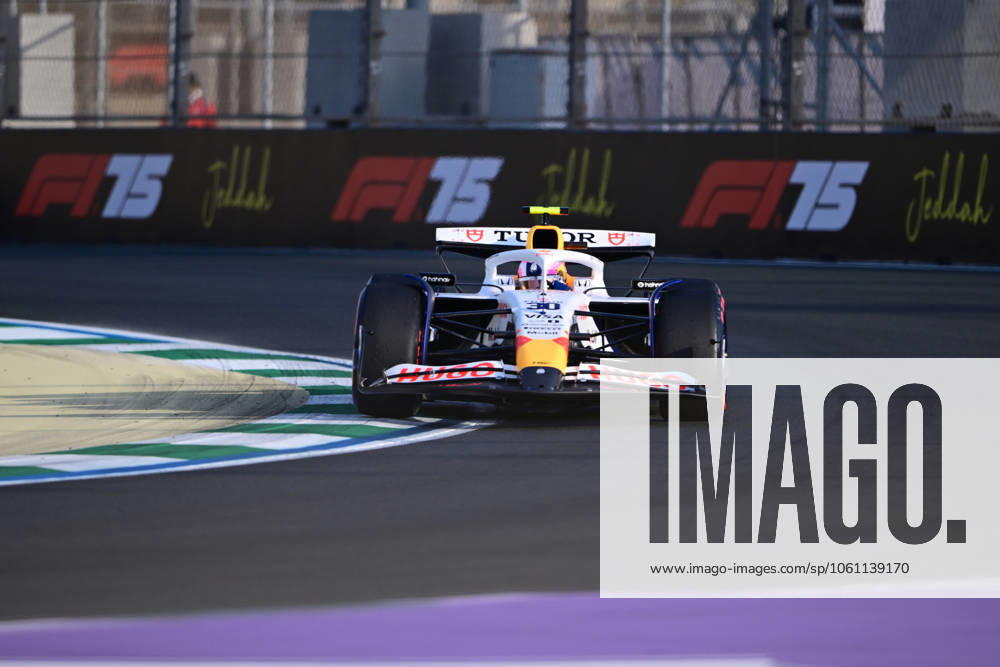 F1 Grand Prix of Saudi Arabia - Practice Liam Lawson of Visa Cash-Up Racing Bulls runs during free practice of the Saudi Arabia GP, the 5th round of the Formula 1 World Championship, WM, Weltmeisterschaft at Jeddah Corniche Circuit in Jeddah, Saudi Arabia, on April 18, 2025. Jeddah Saudia Arabia