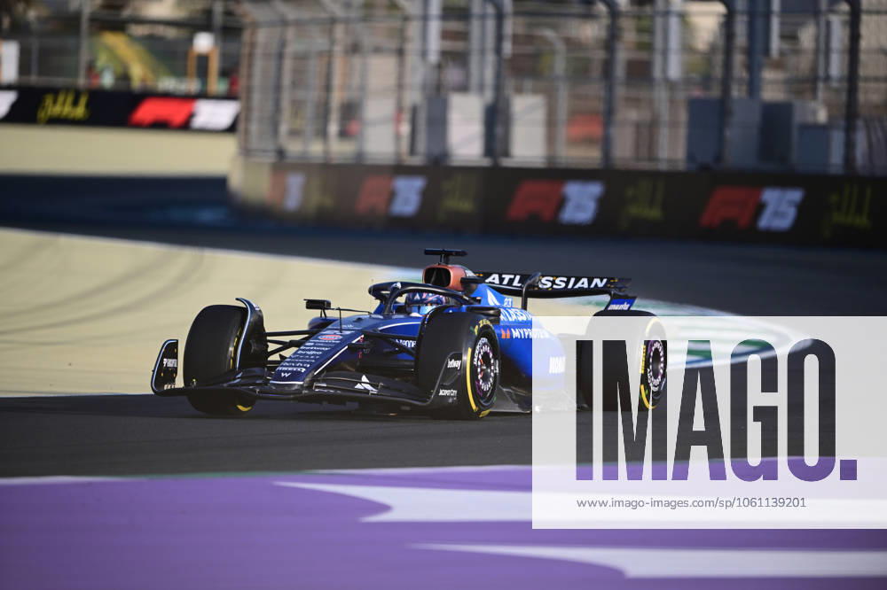 F1 Grand Prix of Saudi Arabia - Practice Alexander Albon of the Williams F1 Team runs during the free practice of the Saudi Arabia GP, the 5th round of the Formula 1 World Championship, WM, Weltmeisterschaft at the Jeddah Corniche Circuit in Jeddah, Saudi Arabia, on April 18, 2025. Jeddah Saudia Arabia