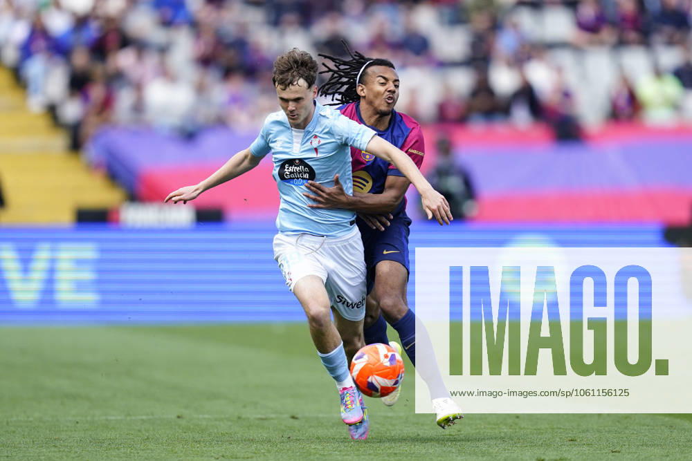 FC Barcelona, Barca - RC Celta. La Liga EA Sports match. Date 32 Barcelona, Spain, Season 2024 2025, La Liga EA Sports, Matchday 32, FC Barcelona v RC Celta, LLuis Companys Stadium, 19 April 2025Jules Kounde of FC Barcelona during the La Liga EA Sports match between FC Barcelona and RC Celta played at Lluis Companys Stadium on 19 April 2025 in Barcelona, Spain. kpng