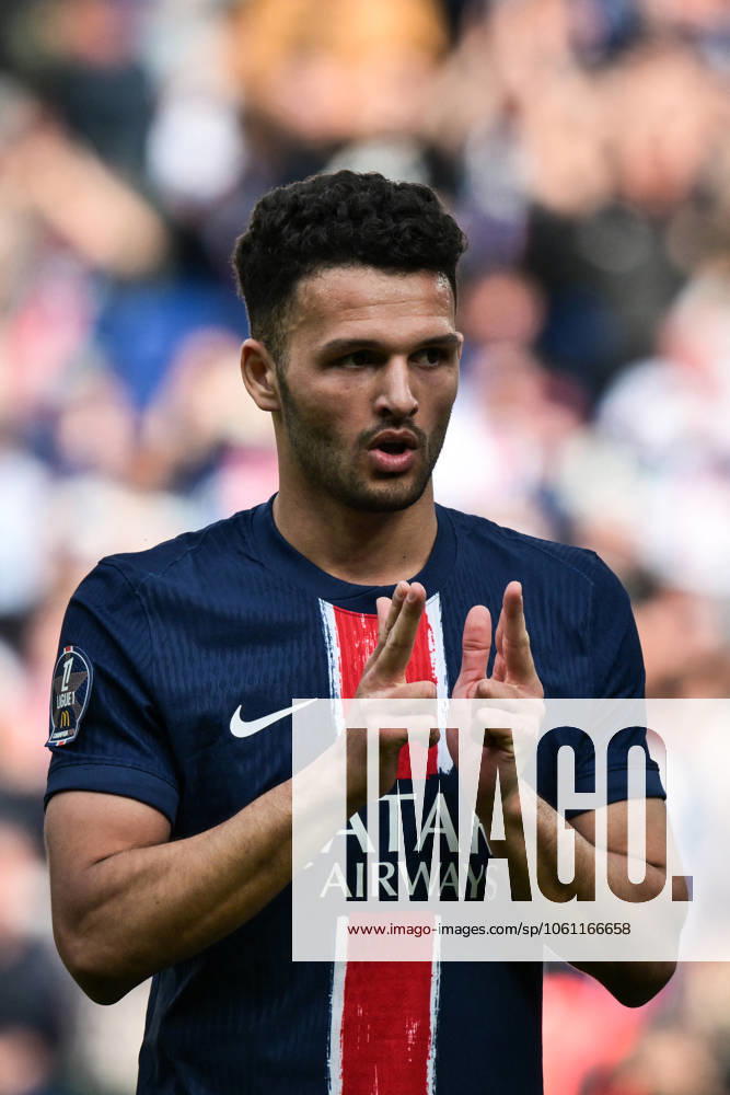 Ligue 1 PSG vs Havre AC - FA Paris Saint-Germain’s forward Goncalo Ramos celebrates scoring a goal during the French L1 football match between Paris Saint-Germain and Havre AC at the Parc des Princes stadium in Paris on Avril 19, 2025. Photo by Firas Abdullah ABACAPRESS.COM Paris Île-de-France France