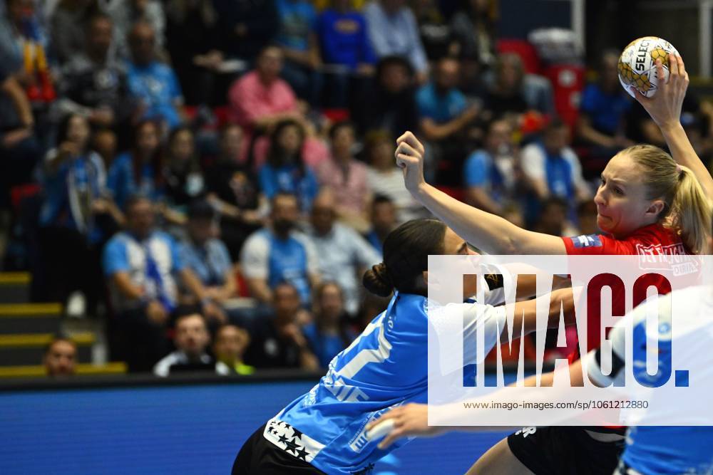 CSM Bucharest vs Team Esbjerg Henny Ella Reistad of Team Esbjerg in action during the EHF Champions League Women 2024 25 Quarter-finals game between CSM Bucharest and Team Esbjerg in Bucharest, April 20, 2025. Alex Nicodim Imago Images