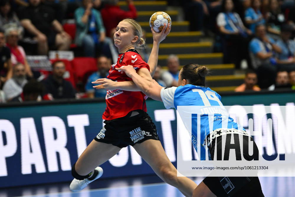 CSM Bucharest vs Team Esbjerg Michala Moller of Team Esbjerg in action during the EHF Champions League Women 2024 25 Quarter-finals game between CSM Bucharest and Team Esbjerg in Bucharest, April 20, 2025. Alex Nicodim Imago Images