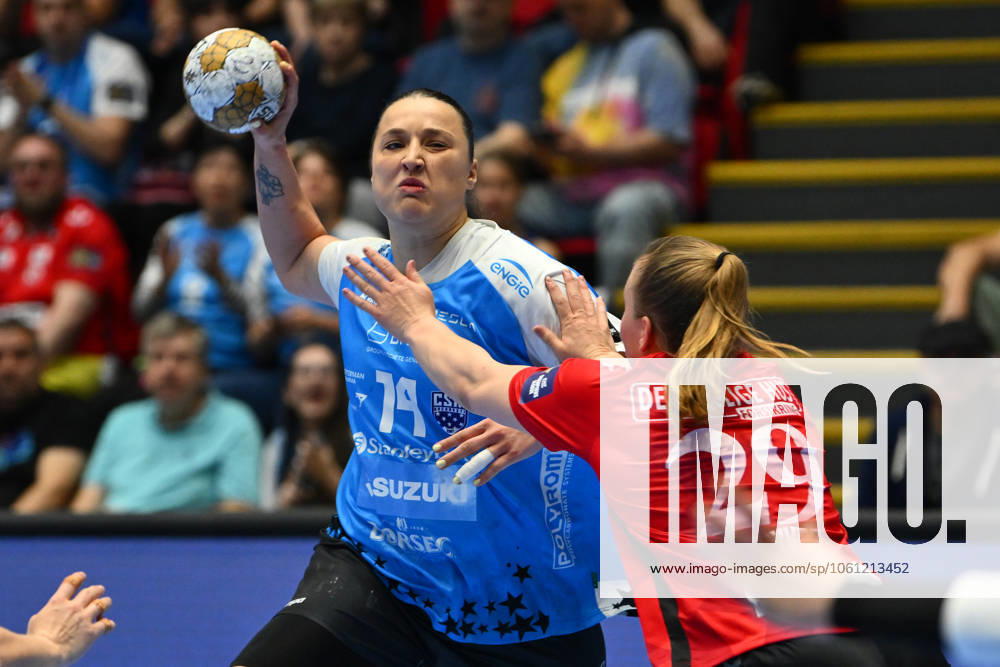 CSM Bucharest vs Team Esbjerg Player of CSM Bucharest in action during the EHF Champions League Women 2024 25 Quarter-finals game between CSM Bucharest and Team Esbjerg in Bucharest, April 20, 2025. Alex Nicodim Imago Images