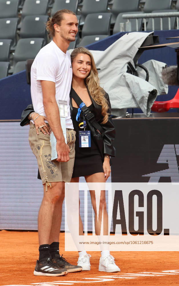 Sophia Thomalla and boyfriend Alexander Zverev GER Portrait, Lederhosen, Award Ceremony, Honoring, Tennis BMW Open by Bitpanda ATP 500 Final Singles Munich 20 04 2025 PHOTO Mladen Lackovic LakoPress