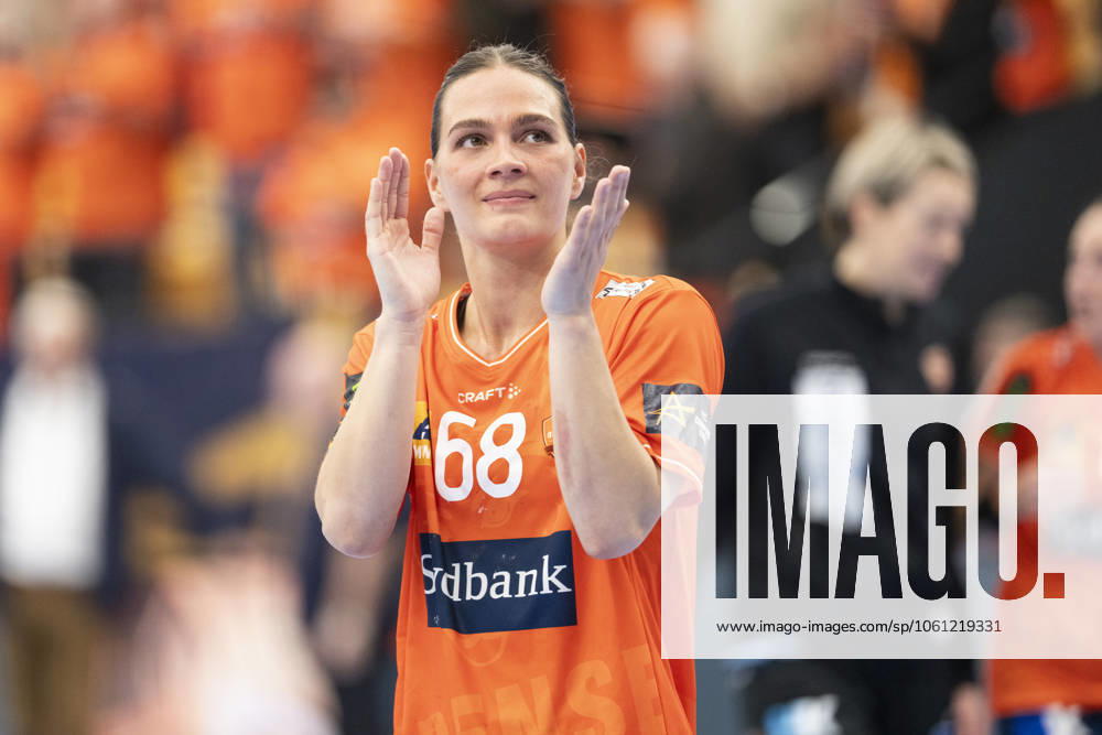 EHF Champions League Odense Handball FTC Rail Cargo Hungaria Helena Elver Hagesoe, Odense Handball reacts after the EHF Champions League quarter final between Odense Handball and FTC Rail Cargo Hungaria at Sydbank Arena in Odense on Sunday, April 20, 2025 The match ended 27 27 Photo Frank Cilius Ritzau Scanpix , Aabenraa Denmark Sydbank Arena