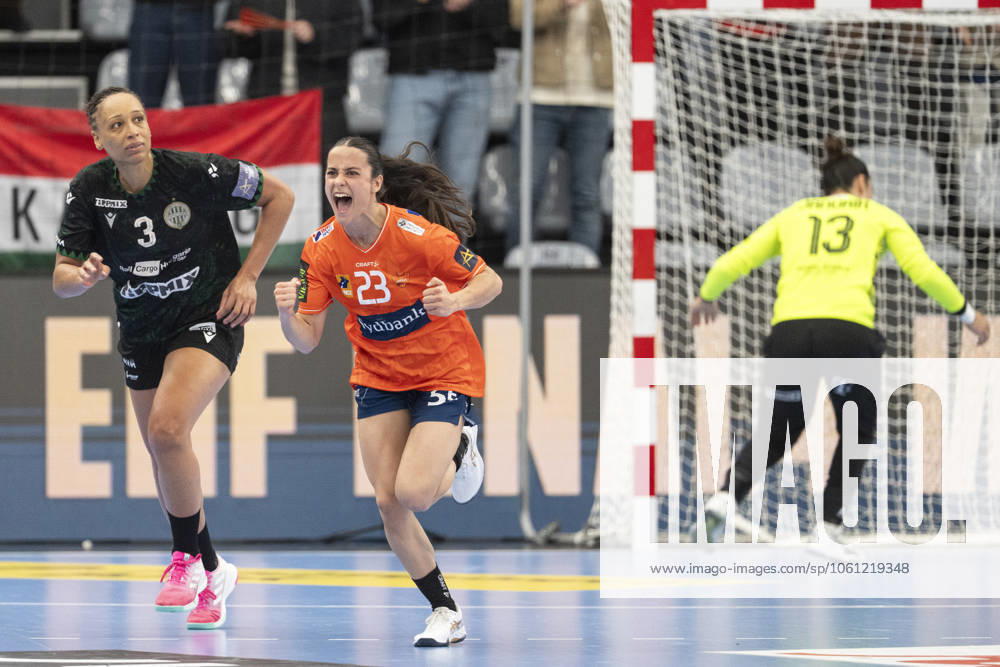 EHF Champions League Odense Handball FTC Rail Cargo Hungaria Elma Halilcevic, Odense Handball reacts during the EHF Champions League quarter final between Odense Handball and FTC Rail Cargo Hungaria at Sydbank Arena in Odense on Sunday, April 20, 2025 The match ended 27 27 Photo Frank Cilius Ritzau Scanpix , Aabenraa Denmark Sydbank Arena