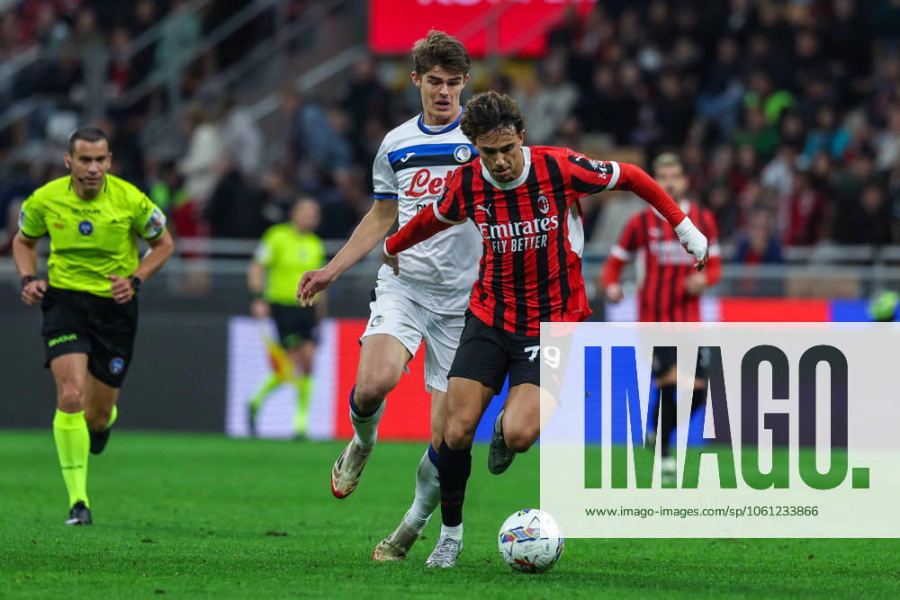 CALCIO - Serie A - AC Milan vs Atalanta BC Joao Felix Sequeira of AC Milan seen in action during Serie A 2024 25 football match between AC Milan and Atalanta BC at San Siro Stadium Milan Italy