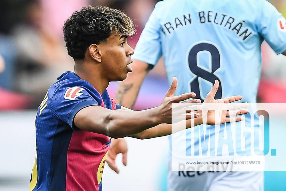 Lamine YAMAL of Barcelona looks dejected during the LaLiga match between FC Barcelona, Barca and Celta de Vigo at Estadi Olimpic Lluis Companys on April 19, 2025 in Barcelona, Spain. Barcelona Spain - ZUMAm308 20250419_zsp_m308_040