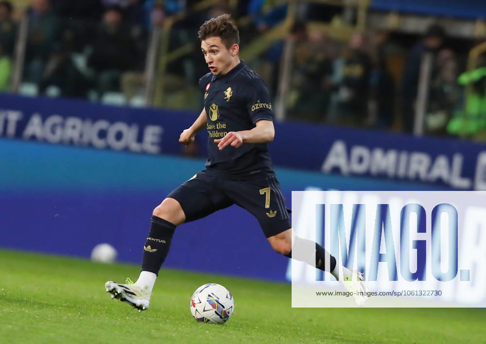 Juventuss Francisco Conceicao during the Serie A Enilive soccer match between Parma and Juventus at Parma s Ennio Tardini Stadium, Saturday, April 24, 2025. - Soccer.