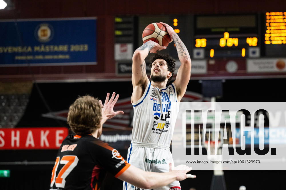 Luleas Brandon Johns Jr during semifinal two of the mens SBL between Boras and Lulea on April 24, 2025 in Boras