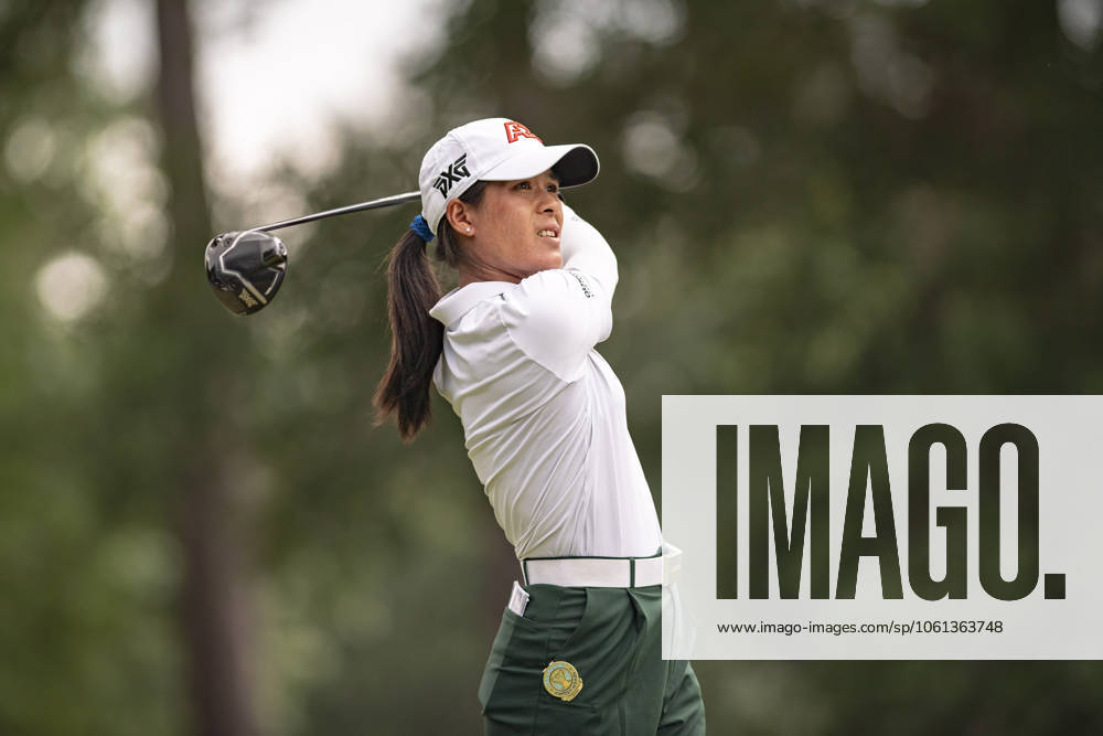 CELINE BOUTIER (FRA) tees off on the 2nd hole during the first round of the 2025 Chevron Championship at The Club at Carlton Woods in The Woodlands, Texas, on Thursday, April 24, 2025. The Woodlands USA - ZUMAp213 20250424_znp_p213_053
