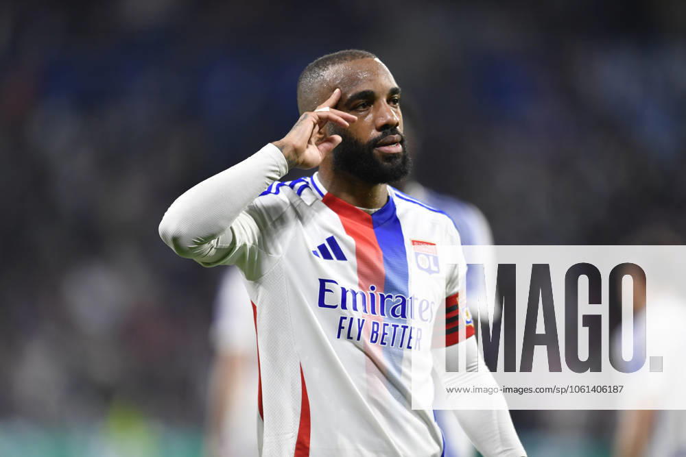 Alexandre LACAZETTE of Lyon during the French L1 football match between Olympique Lyonnais and Rennes at the Groupama stadium in Decines-Charpieu Lyon, France on April 26, 2025