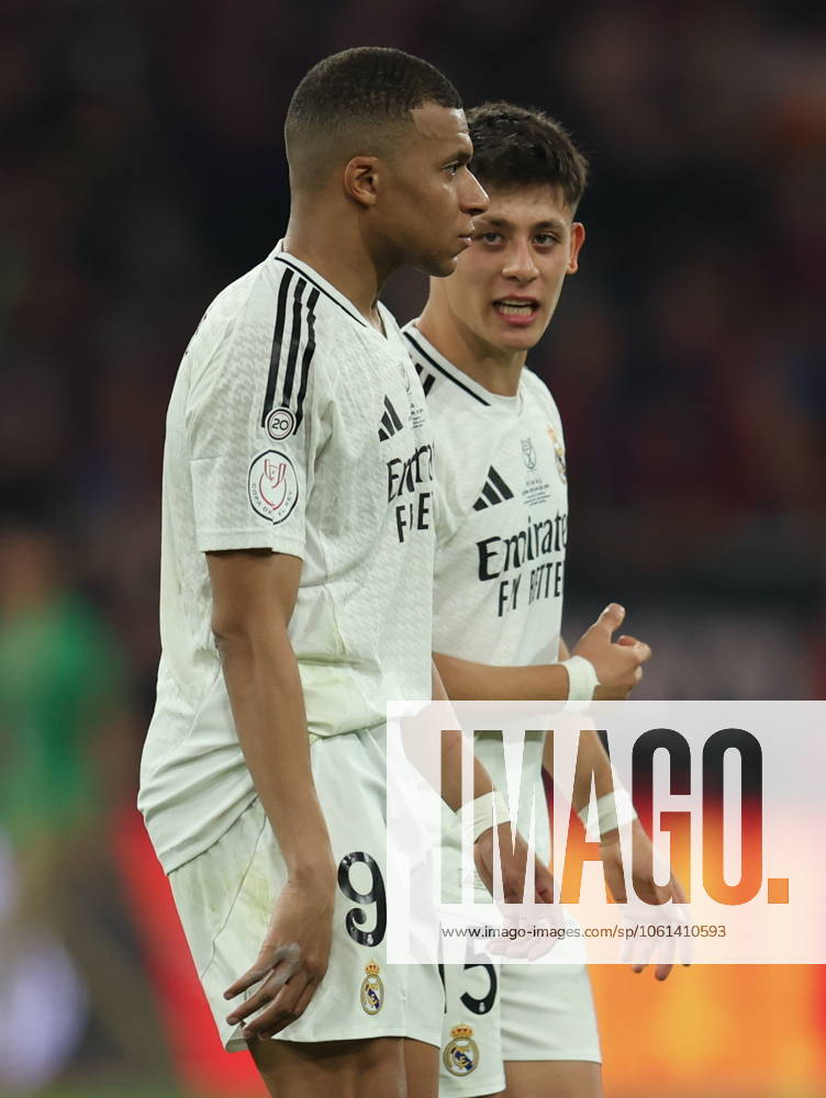 FC Barcelona, Barca Real Madrid CF. Copa del Rey. Final. Kylian Mbappe of Real Madrid during the Copa del Rey match, Final, between FC Barcelona and Real Madrid CF played at La Cartuja Stadium on April 26, 2025 in Sevilla, Spain. kpng