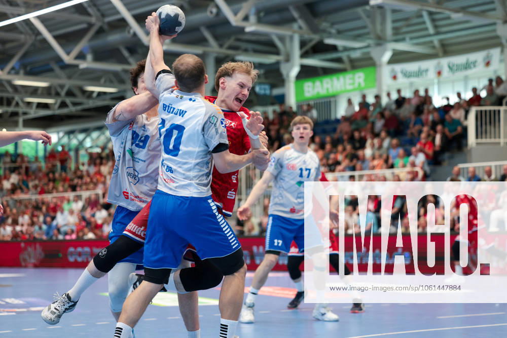 2 Handball Bundesliga, Matchday 29, TuSEM Essen Dessau Rosslauer HV, f l Vincent Bülow Dessau Rosslauer HV 06 , Oskar Kostuj TuSEM Essen , Essen Am Hallo NRW Germany xRHR PHOTO DEx