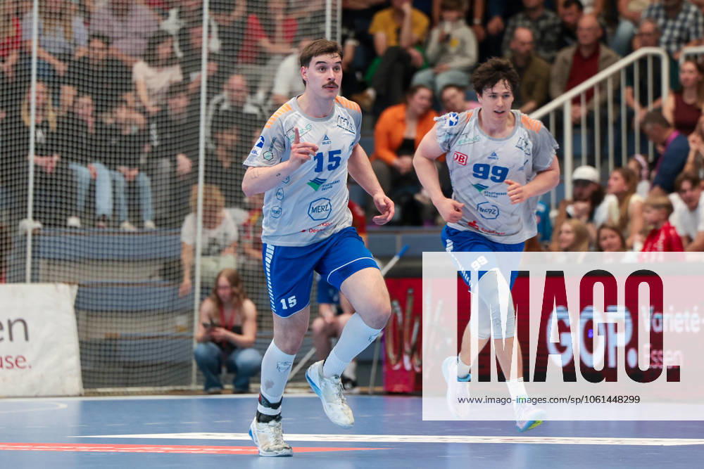 2 Handball Bundesliga, 29 Matchday, TuSEM Essen Dessau Rosslauer HV, f l Marcel Nowak Dessau Rosslauer HV 06 , Tillman Leu Dessau Rosslauer HV 06 , Essen Am Hallo NRW Germany xRHR PHOTO DEx