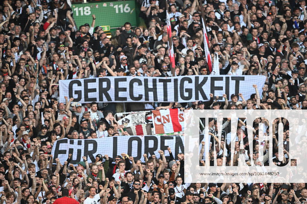 GER, 1 FBL, SV Werder Bremen vs 1 FC St Pauli 27 04 2025, Weserstadion, Bremen, GER, 1 FBL, SV Werder Bremen vs 1 FC St Pauli im Bild FANS Stimmung Banner Werder Schal Banner Pauli Gerechtigkeit für Lorenz nordphotoxGmbHxx xKokenge nph00001