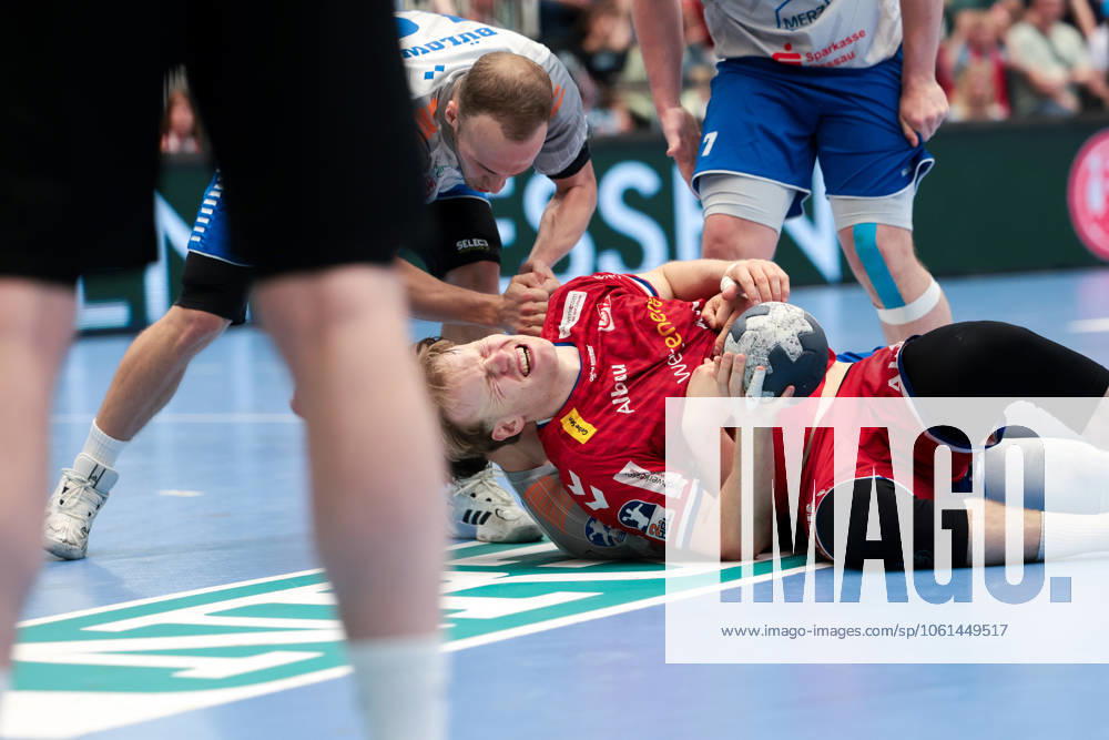2 Handball Bundesliga, 29 Matchday, TuSEM Essen Dessau Rosslauer HV, Oskar Kostuj TuSEM Essen screams in pain, Essen Am Hallo NRW Germany xRHR PHOTO DEx