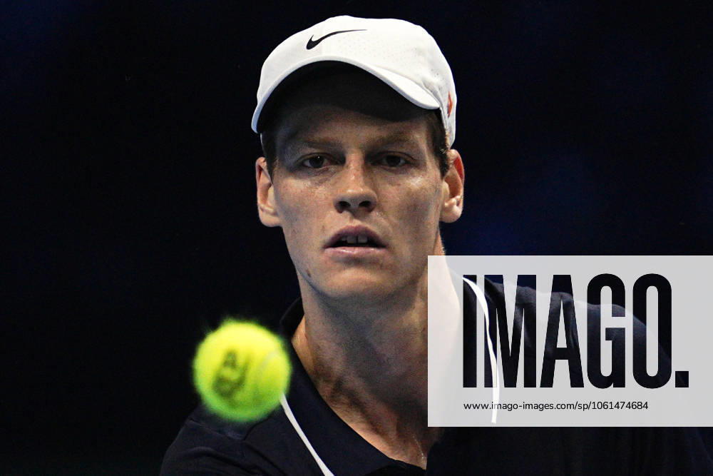 Italy s Jannik Sinner react during the singles final tennis match of the ATP, Tennis Herren World Tour Finals against United States& x2019; Taylor Fritz at the Inalpi Arena in Turin, Italy - - Sunday