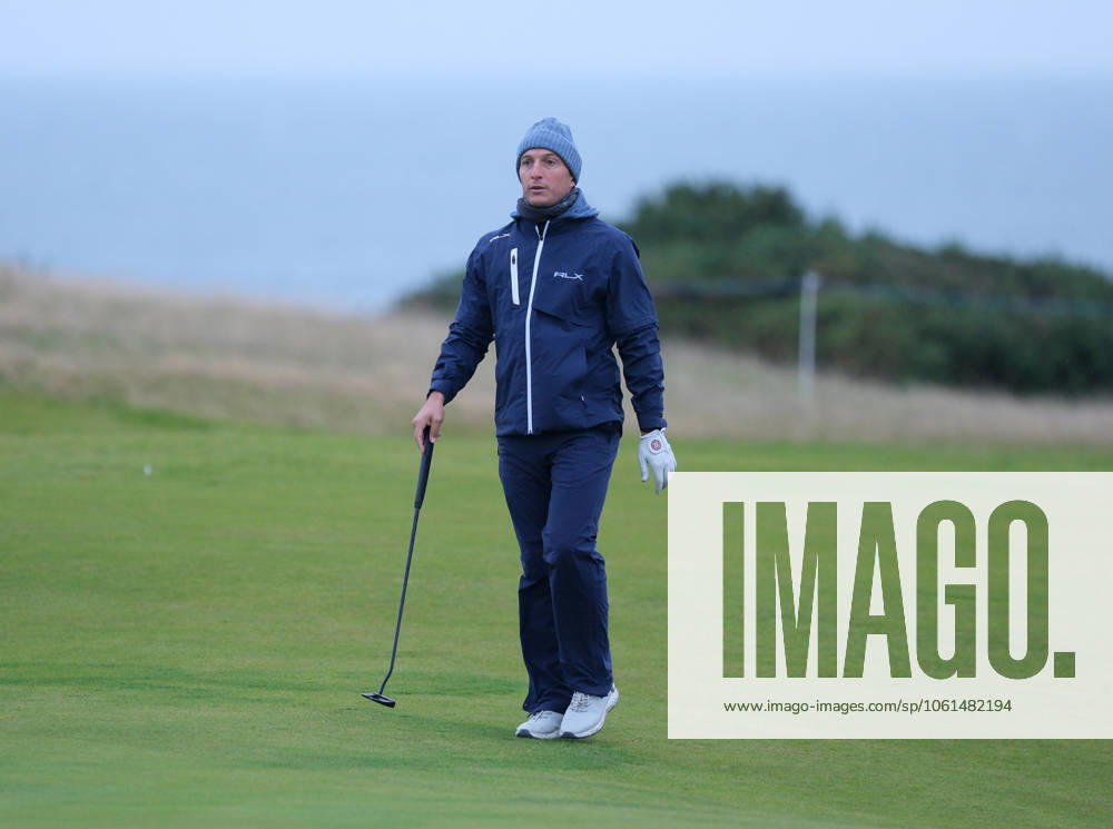 UK: The Alfred Dunhill Links Championship at Kingsbarns, St Andrews, Scotland on 30 September 2022 Pictured: Ex-footballer Mark Noble on the 9th fairway at Kingsbarns during the second round of the Alfred Dunhill Links Championship 2022 St Andrews Fife Scotland