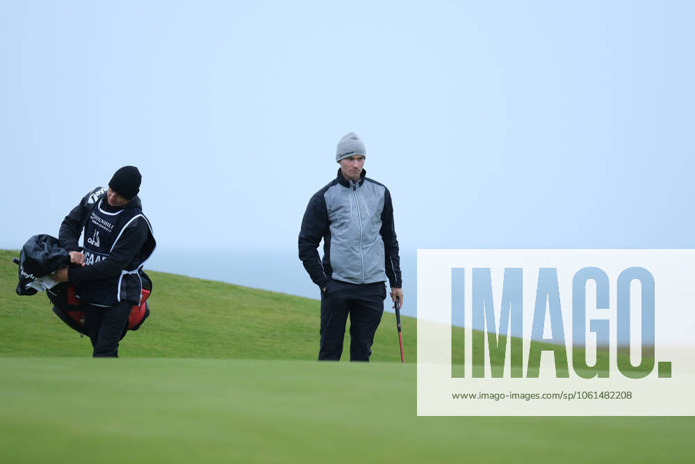 UK: The Alfred Dunhill Links Championship at Kingsbarns, St Andrews, Scotland on 30 September 2022 Pictured: Rasmus Hojgaard (Denmark) on the 9th fairway at Kingsbarns during the second round of the Alfred Dunhill Links Championship 2022 St Andrews Fife Scotland