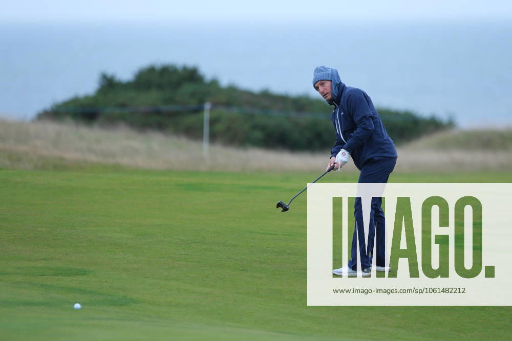 UK: The Alfred Dunhill Links Championship at Kingsbarns, St Andrews, Scotland on 30 September 2022 Pictured: Ex-footballer Mark Noble on the 9th fairway at Kingsbarns during the second round of the Alfred Dunhill Links Championship 2022 St Andrews Fife Scotland