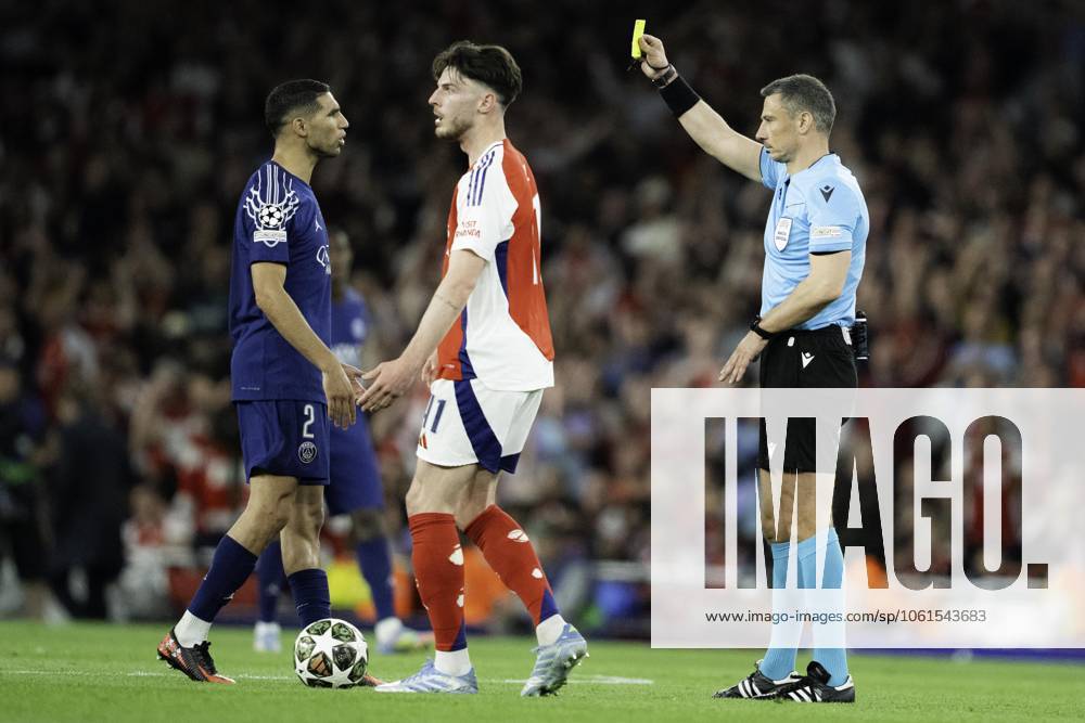 Arsenal FC v Paris Saint-Germain - UEFA Champions League Semi-final First Leg Achraf Hakimi during the UEFA Champions League semi-final first leg match between Arsenal and Paris Saint-Germain at Emirates Stadium in London, England, on April 29, 2025.