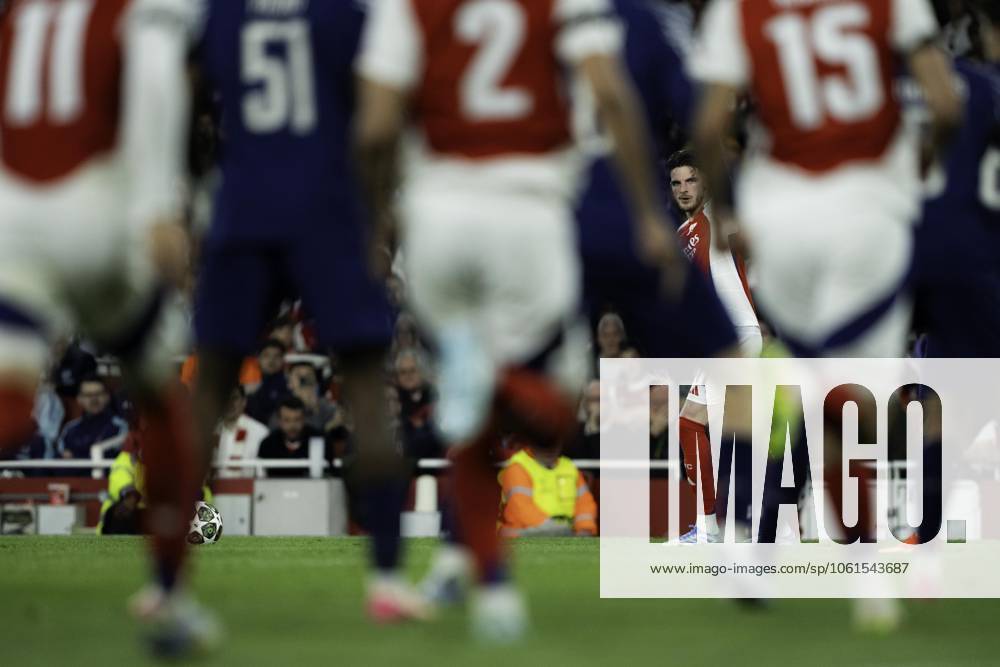 Arsenal FC v Paris Saint-Germain - UEFA Champions League Semi-final First Leg Declan Rice during the UEFA Champions League semi-final first leg match between Arsenal and Paris Saint-Germain at Emirates Stadium in London, England, on April 29, 2025.