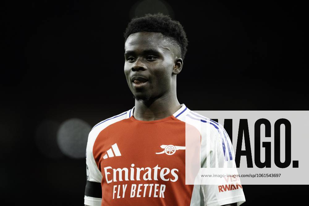 Arsenal FC v Paris Saint-Germain - UEFA Champions League Semi-final First Leg Bukayo Saka during the UEFA Champions League semi-final first leg match between Arsenal and Paris Saint-Germain at Emirates Stadium in London, England, on April 29, 2025.