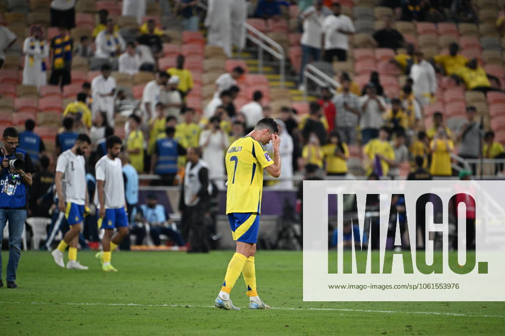 Al Nassr Club (KSA) vs Kawasaki Frontale (JPN) JEDDAH, SAUDI ARABIA - APRIL 30: ronaldo is disappointed about the semi-final exit .Al Nassr Club (KSA) vs Kawasaki Frontale (JPN) during the AFC Champions League Elite match betweenc at alinma bank stadium at king abdullah sports city.