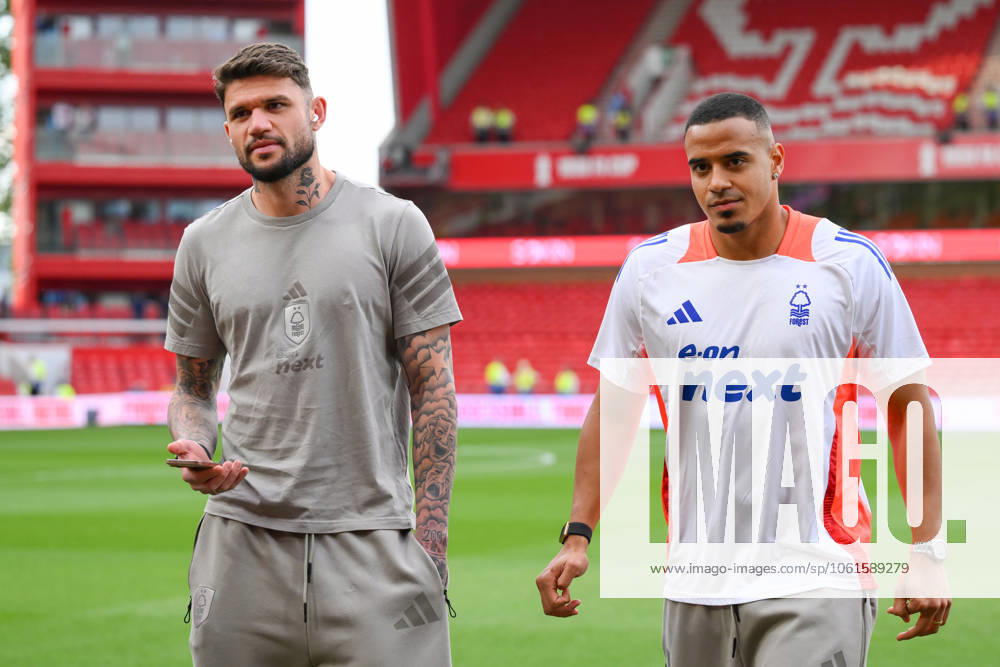 Nottingham Forest FC v Brentford FC - Premier League Morato of Nottingham Forest and Murillo of Nottingham Forest participate in the Premier League match between Nottingham Forest and Brentford at the City Ground in Nottingham, England, on May 1, 2025. Nottingham Nottinghamshire United Kingdom