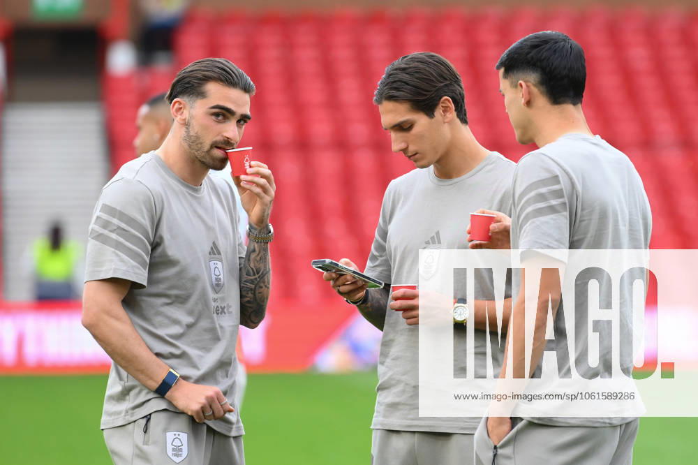 Nottingham Forest FC v Brentford FC - Premier League Jota Silva of Nottingham Forest, Nicolas Dominguez of Nottingham Forest, and Ramon Sosa of Nottingham Forest have a coffee ahead of the Premier League match between Nottingham Forest and Brentford at the City Ground in Nottingham, England, on May 1, 2025. Nottingham Nottinghamshire United Kingdom