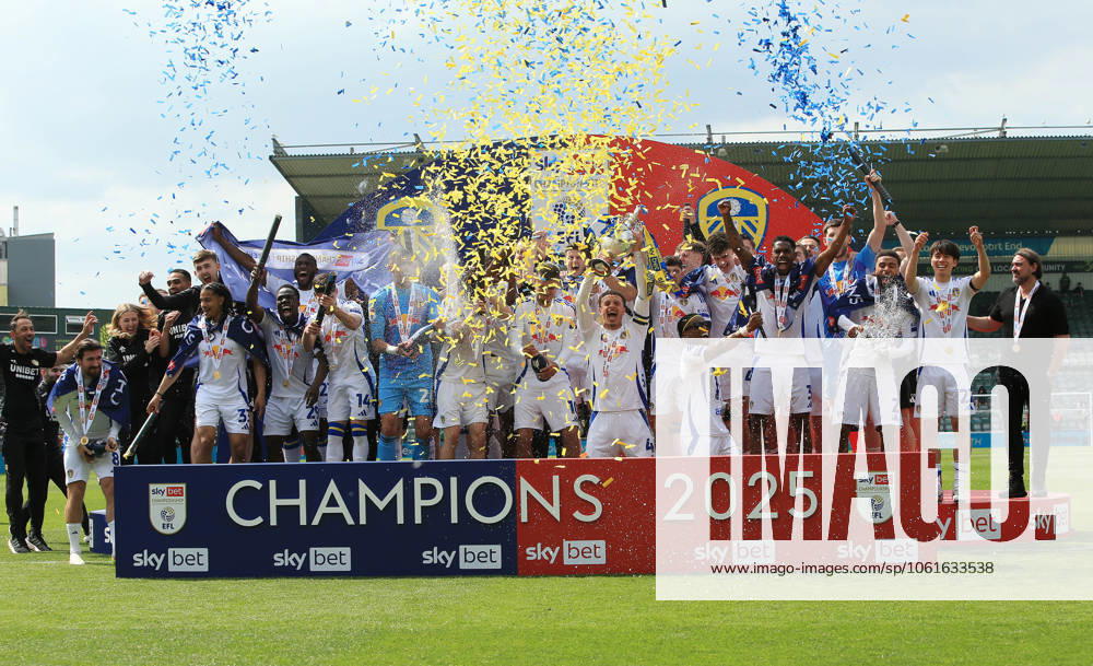 Plymouth Argyle v Leeds United, Plymouth, UK - 3 May 2025 Leeds United are Champions during the Championship match between Plymouth Argyle and Leeds United on 3 May 2025, Home Park, Plymouth, Devon - Plymouth Home Park Devon England
