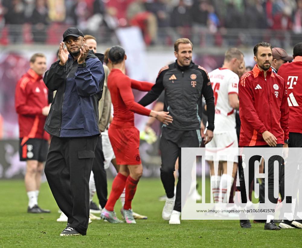 Soccer 1 Bundesliga 2024 2025, Matchday 32, RB Leipzig FC Bayern Munich, in the Red Bull Arena Leipzig, Coach Vincent Kompany FC Bayern Munich pensive after the match DFL and DFB regulations prohibit any use of photographs as image sequences and or quasi video