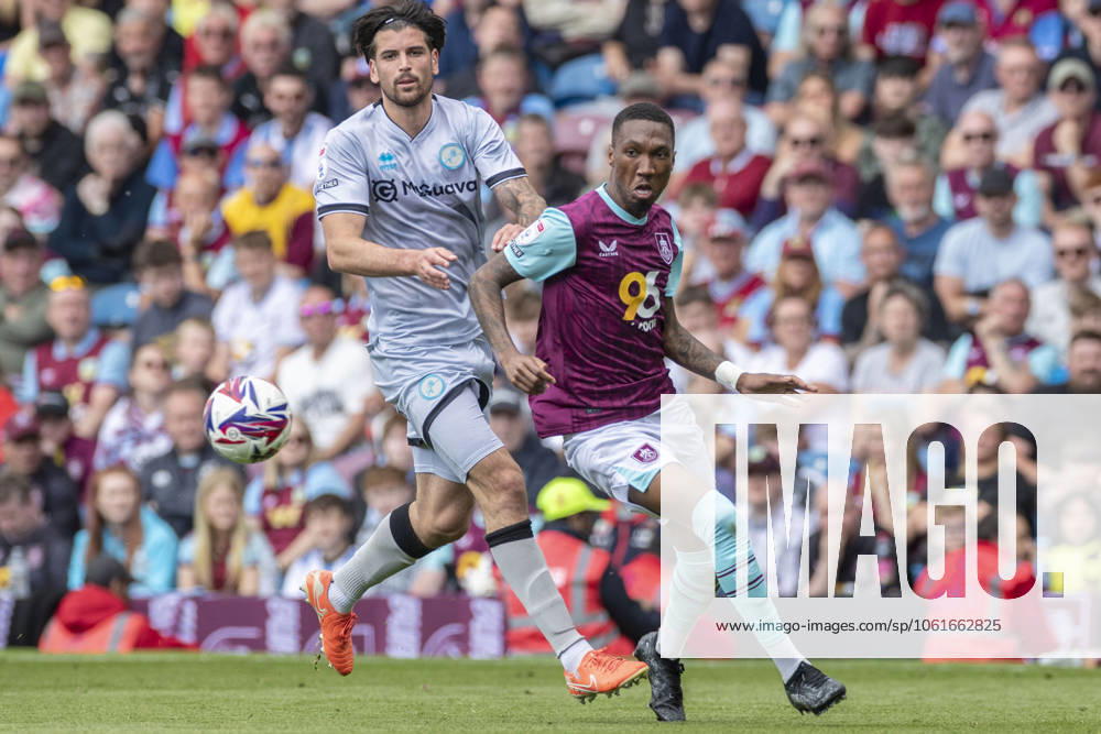 Burnley FC v Millwall FC - Sky Bet Championship Jaidon Anthony 11 of Burnley FC goes past the opponent during the Sky Bet Championship match between Burnley and Millwall at Turf Moor in Burnley, on May 3, 2025. Burnley Lancashire
