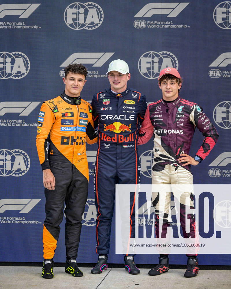 F1 - MIAMI GRAND PRIX 2025 VERSTAPPEN Max (ned), Red Bull Racing RB21, NORRIS Lando (gbr), McLaren F1 Team MCL39, KIMI ANTONELLI Andrea (ita), Mercedes AMG F1 Team W16, portrait during the Formula 1 Crypto.com Miami Grand Prix 2025, 6th round of the 2025 FIA Formula One World Championship, WM, Weltmeisterschaft from May 2 to 4, 2025 on the Miami International Autodrome, in Miami Gardens, Florida, United States of America - Miami GardensUnited States