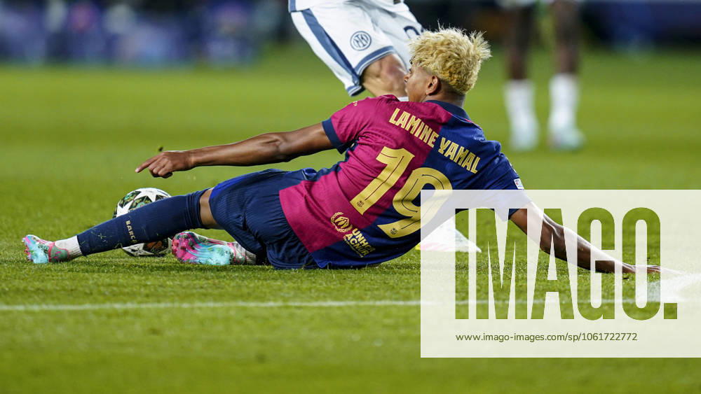ESP: FC Barcelona, Barca Inter de Milan. UEFA Champions League match. Semi-Finals, firs leg Lamine Yamal of FC Barcelona during the UEFA Champions League match, Semi-Finals, firs leg, between FC Barcelona and Inter de Milan played at Lluis Companys Stadium on April 30 2025 in Barcelona Spain. kpng