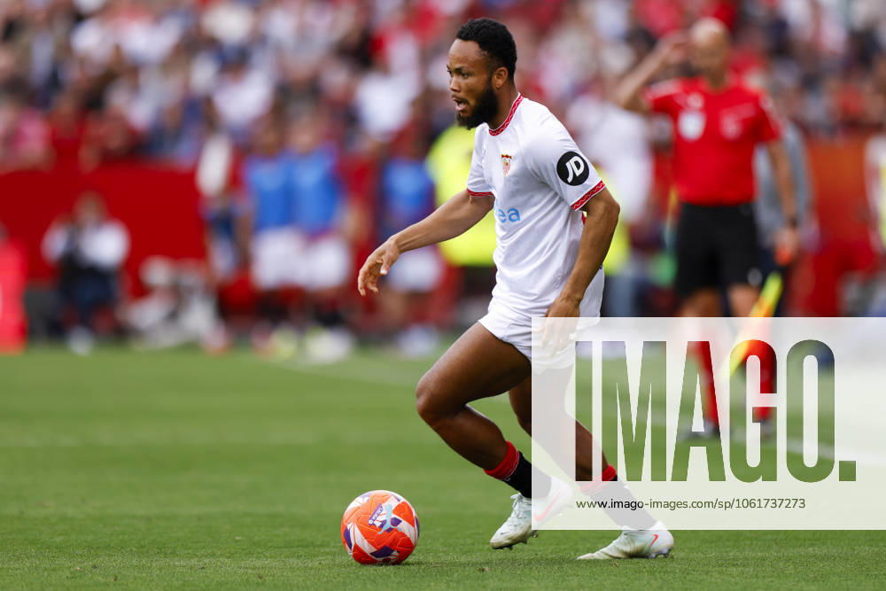 Sevilla FC v CD Leganes - La Liga EA Sports Chidera Ejuke of Sevilla FC runs with the ball during the La Liga EA Sports match between Sevilla FC and CD Leganes at Sanchez Pizjuan in Seville, Spain, on May 4, 2025. Seville Spain