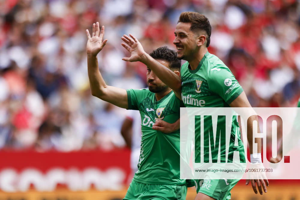 Sevilla FC v CD Leganes - La Liga EA Sports Munir El Haddadi of CD Leganes celebrates a goal during the La Liga EA Sports match between Sevilla FC and CD Leganes at Sanchez Pizjuan in Seville, Spain, on May 4, 2025. Seville Spain