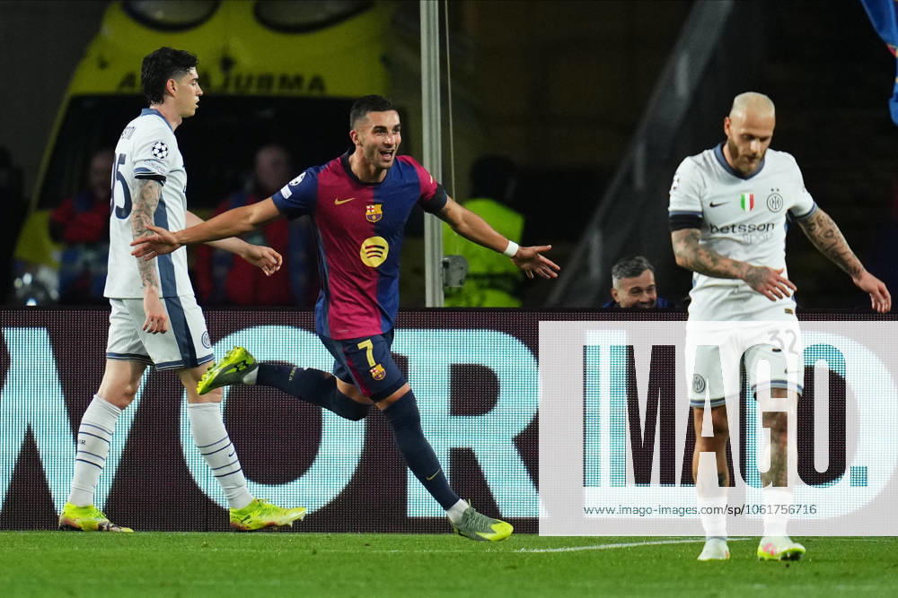ESP: FC Barcelona, Barca Inter de Milan. UEFA Champions League match. Semi-Finals, firs leg Ferran Torres of FC Barcelona celebrates after scoring goal during the UEFA Champions League match, Semi-Finals, firs leg, between FC Barcelona and Inter de Milan played at Lluis Companys Stadium on April 30 2025 in Barcelona Spain. kpng