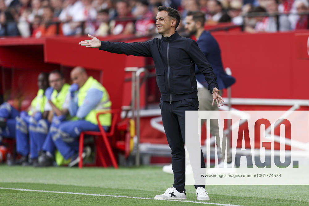 ESP: Sevilla FC-CD Leganes. La Liga EA Sports. Date 34. CD Leganes head coach Borja Jimenez during the La Liga EA Sports match between Sevilla FC and CD Leganes played at Ramon Sanchez Pizjuan Stadium on May 04, 2025 in Sevilla, Spain. kpng