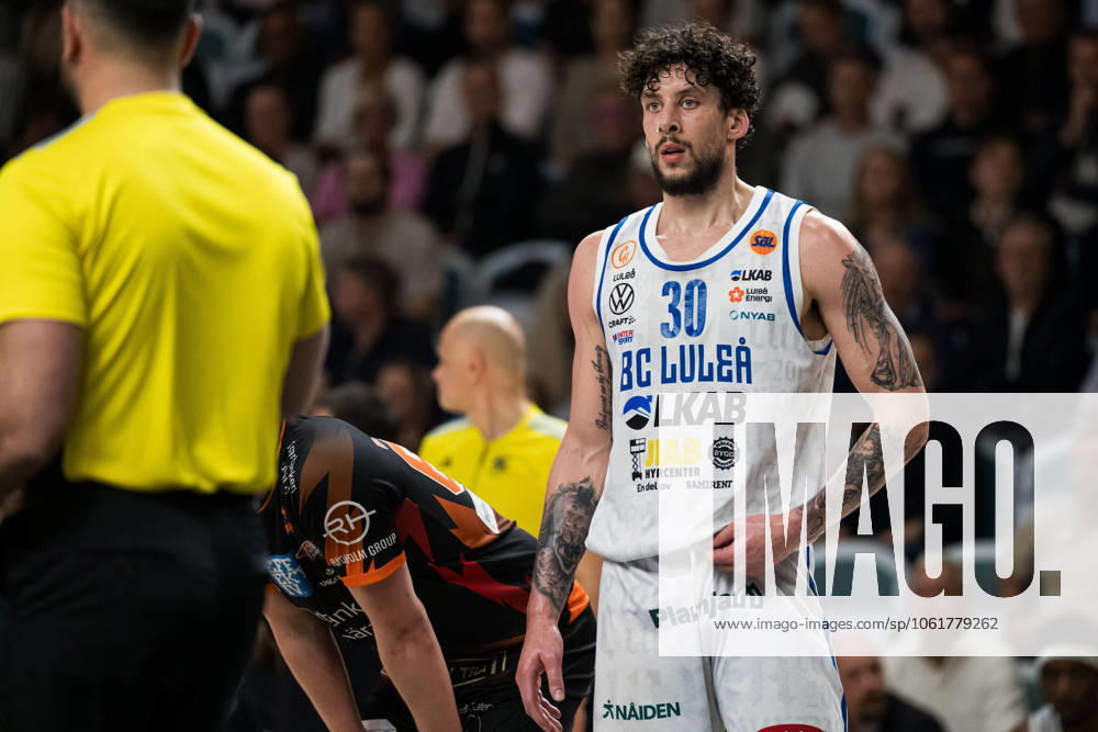 Luleas Brandon Johns Jr during the semifinal seven of the mens SBL between Boras and Lulea on May 6, 2025 in Boras