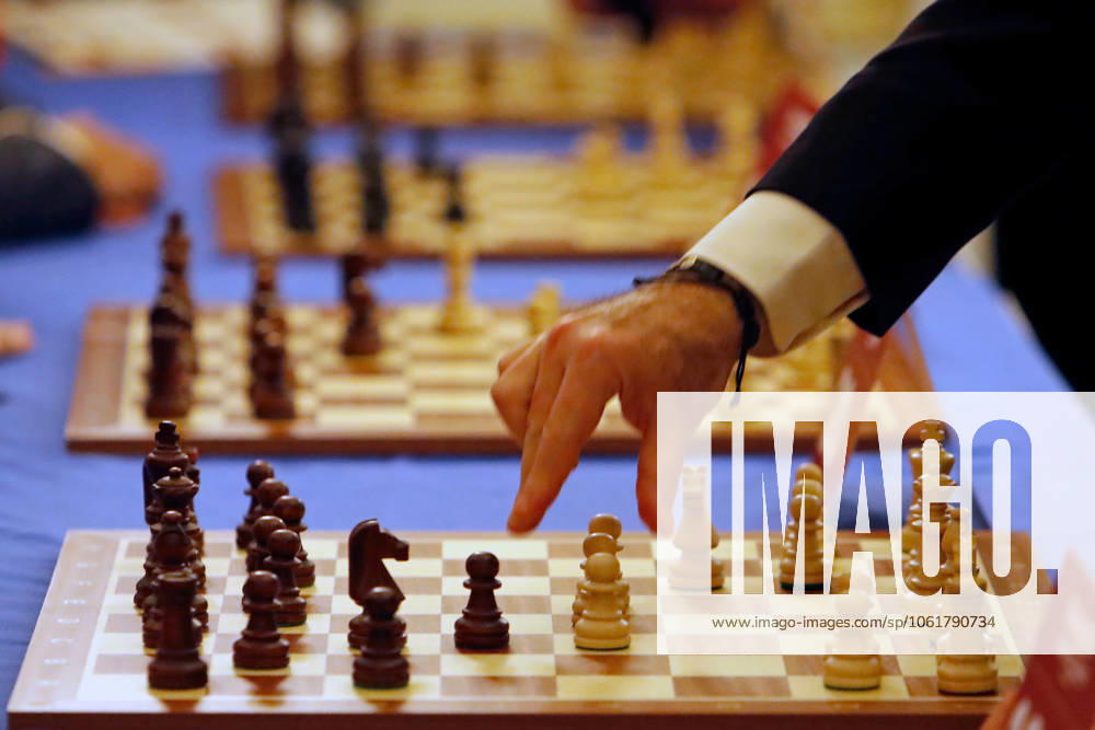 (250507) -- BUCHAREST, May 7, 2025 -- Former World Chess Champion Garry Kasparov of Russia makes a move during a demonstrative simultaneous chess game with Romanian children and teenager players at the official opening ceremony of the Grand Chess Tour 2025 tournament in Bucharest, Romania, May 6, 2025. (Photo by Xinhua) (SP)ROMANIA-BUCHAREST-GRAND CHESS TOUR 2025 CristianxCristel