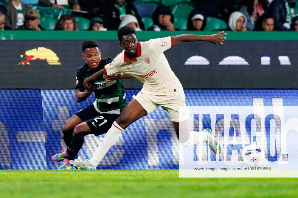 Geny Catamo and Jonathan Mutombo seen during Liga Portugal game between teams of Sporting CP and Gil Vicente FC at Estadio Jose Alvalade (Maciej Rogowski) Lisbon Estadio Jose Alvalade Portugal
